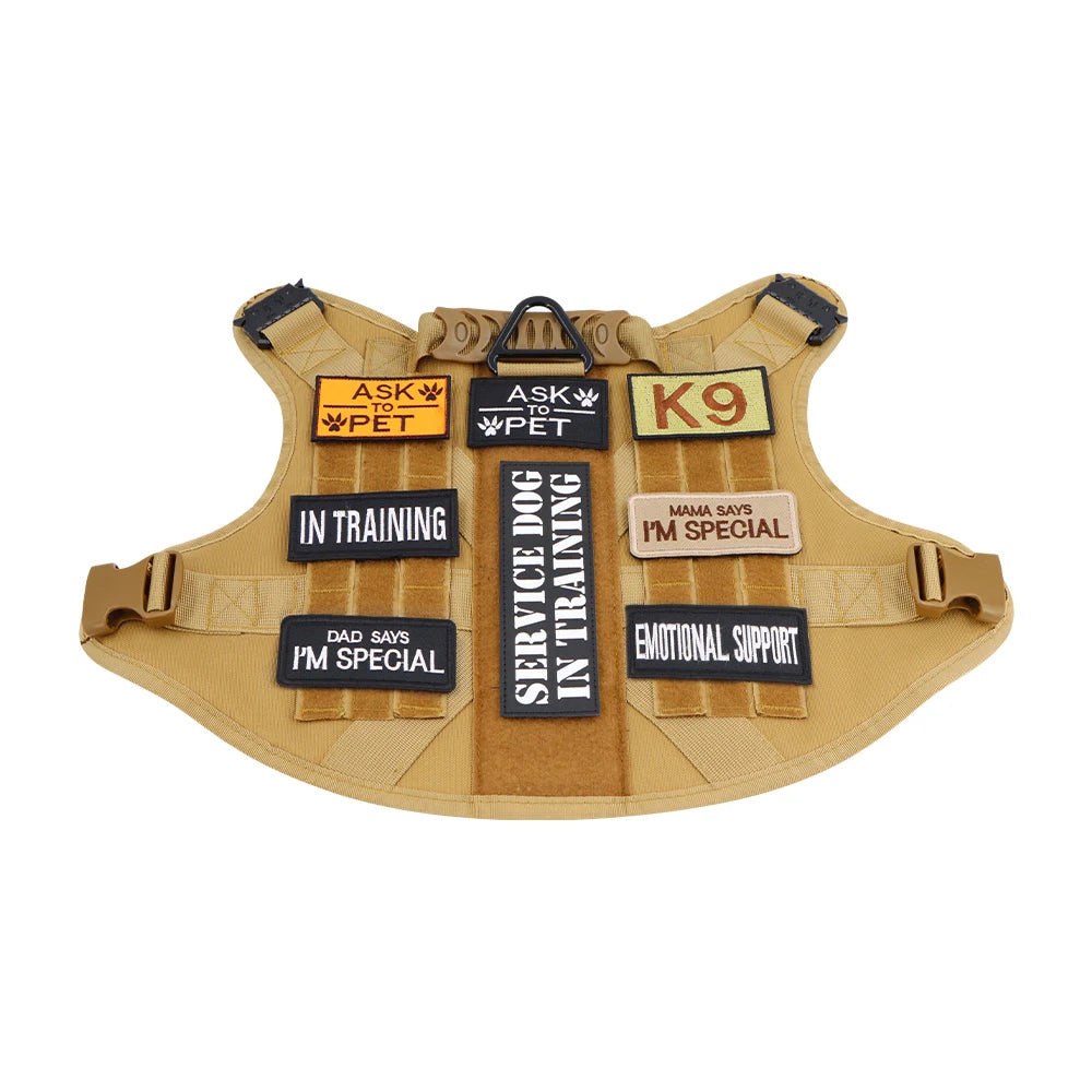 12-Piece Tactical Dog Patch Bundle for Harnesses & Vests