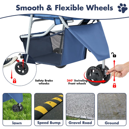 Foldable Pet Stroller for Small Dogs & Cats