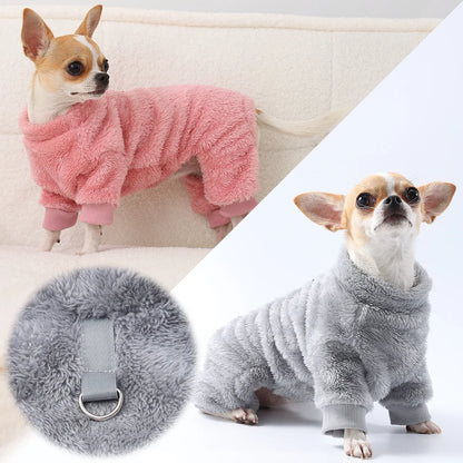Soft Fleece Dog and Cat four-leg Jumpsuit