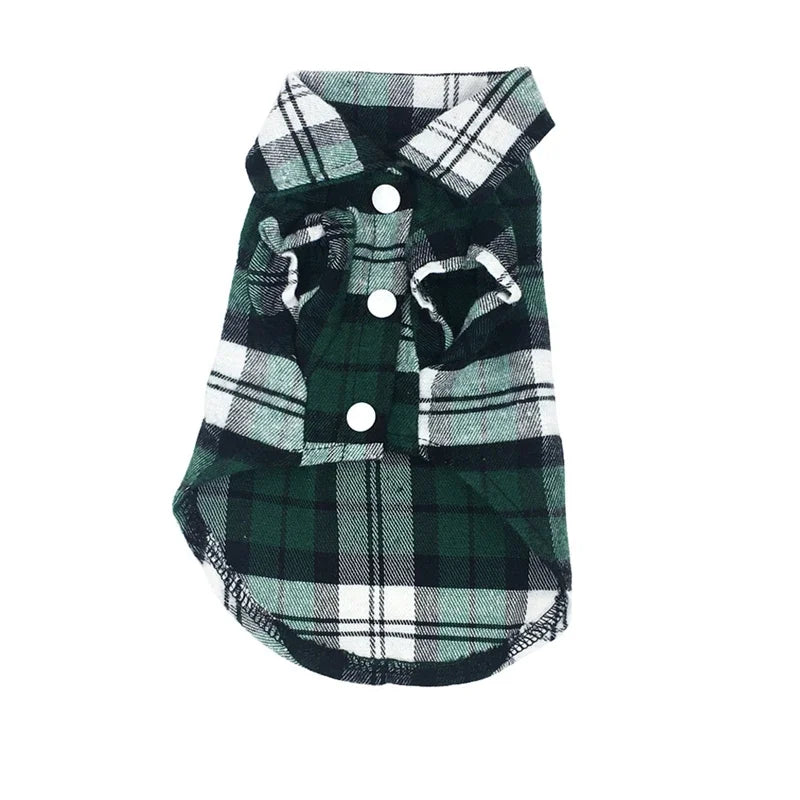 British Style Plaid Pet Shirt