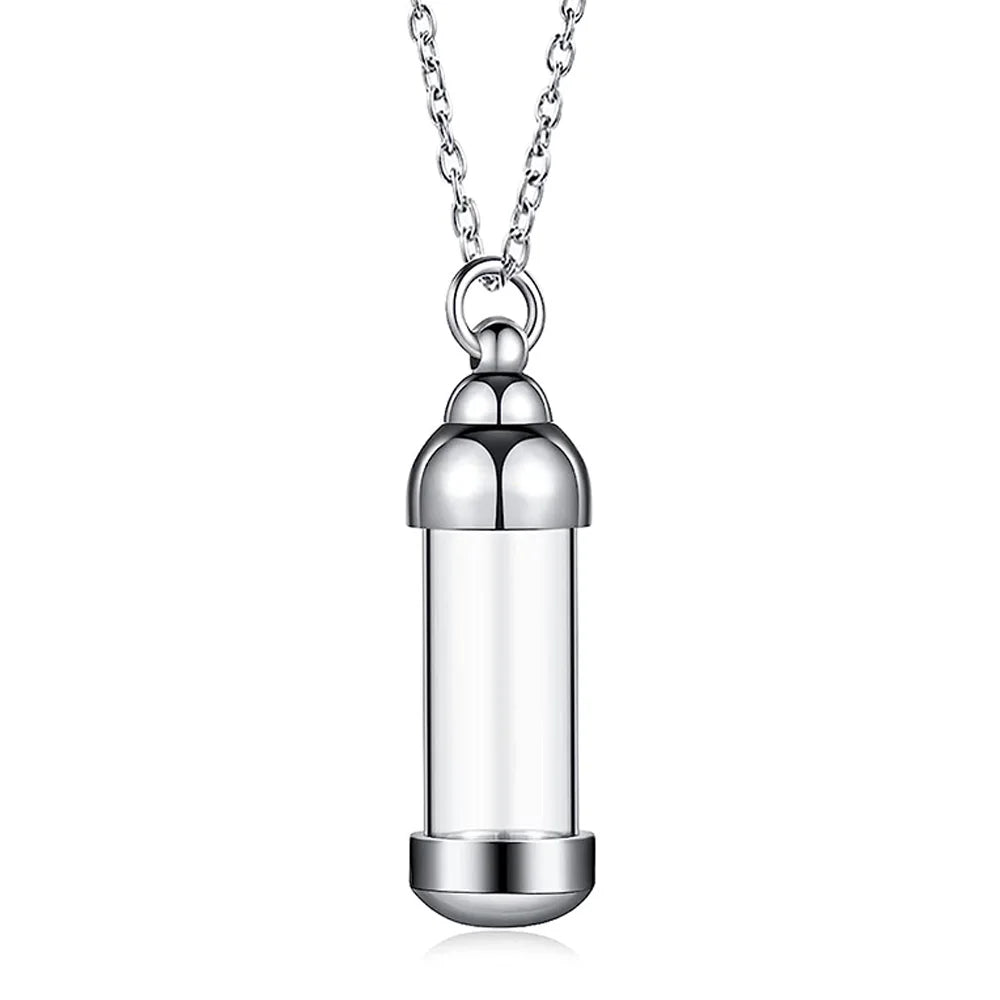 Pet Memorial Cylinder Urn Necklace
