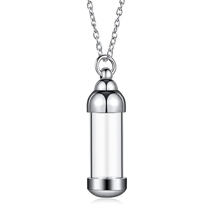 Pet Memorial Cylinder Urn Necklace