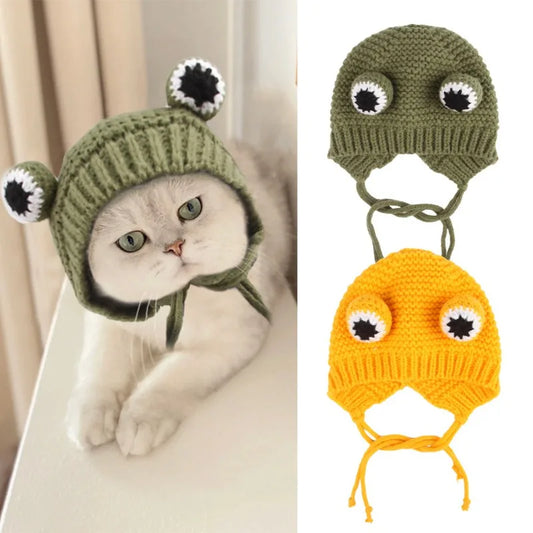 Dog and Cat Googly Eyes Winter Hat