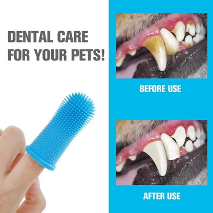 Soft Silicone Pet Finger Toothbrush with Case