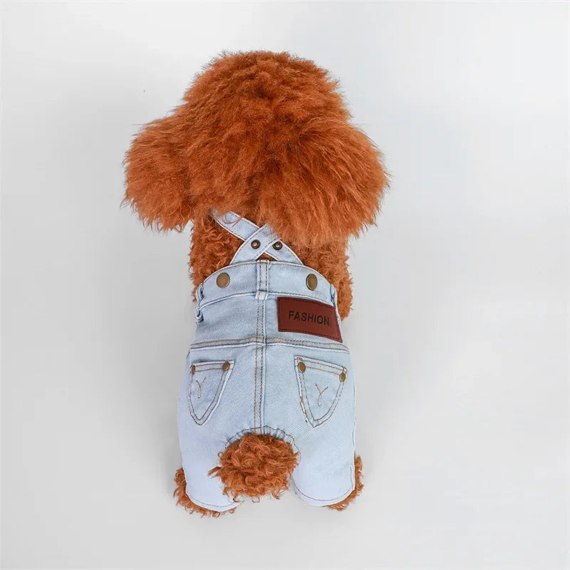 Dog & Cat Denim-Style Overalls
